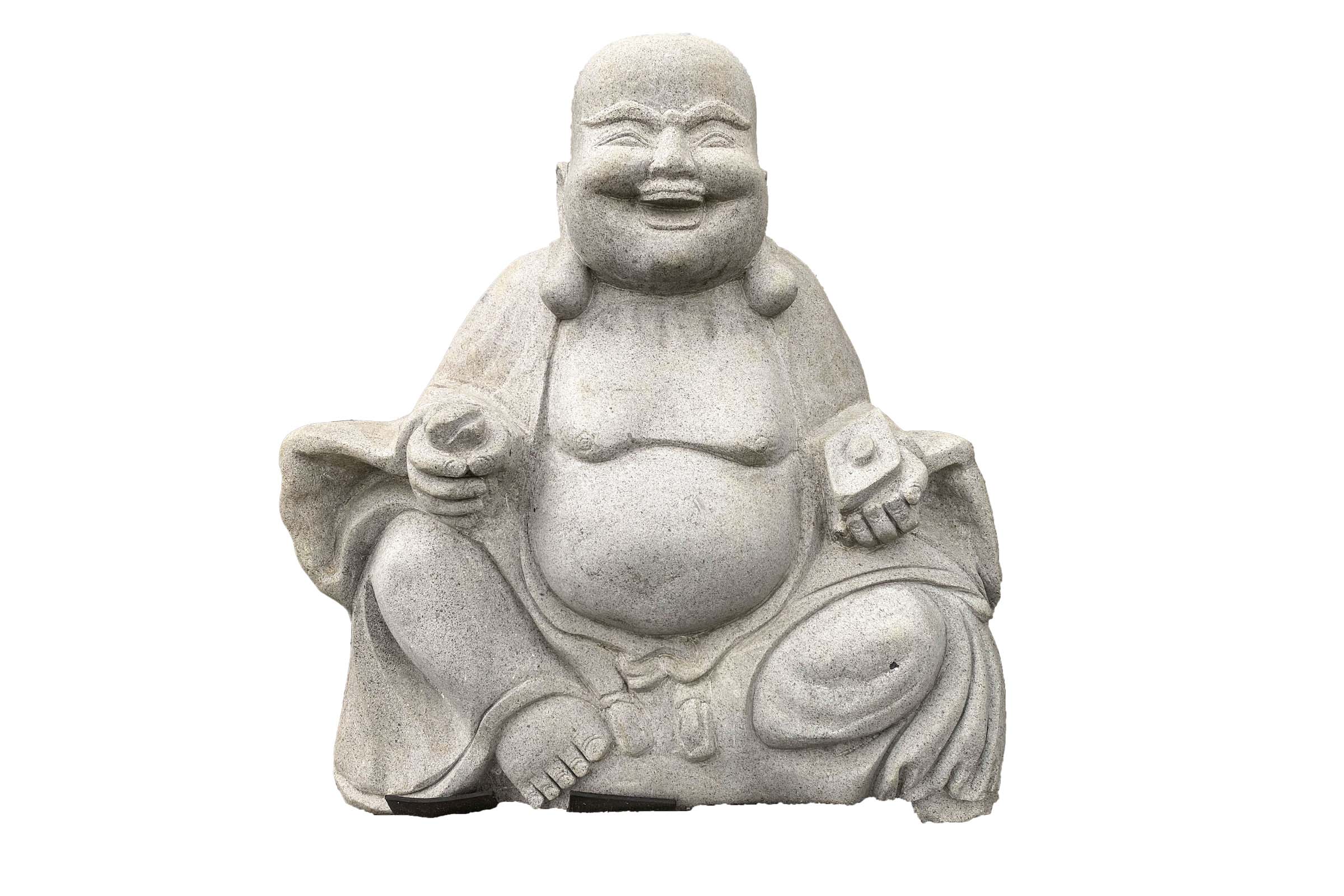 Happy Buddha sitzend, chinesisch, Flussstein
