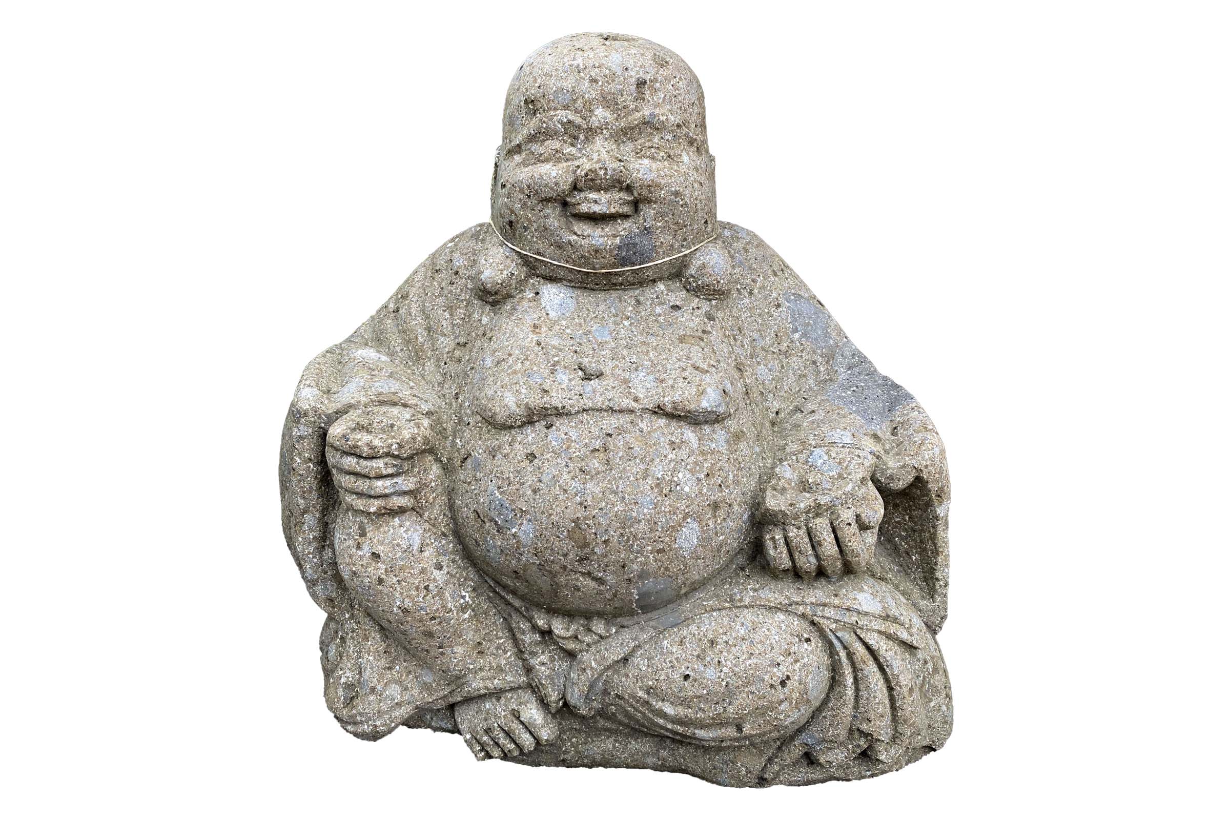 Happy Buddha sitzend, chinesisch, Naturstein