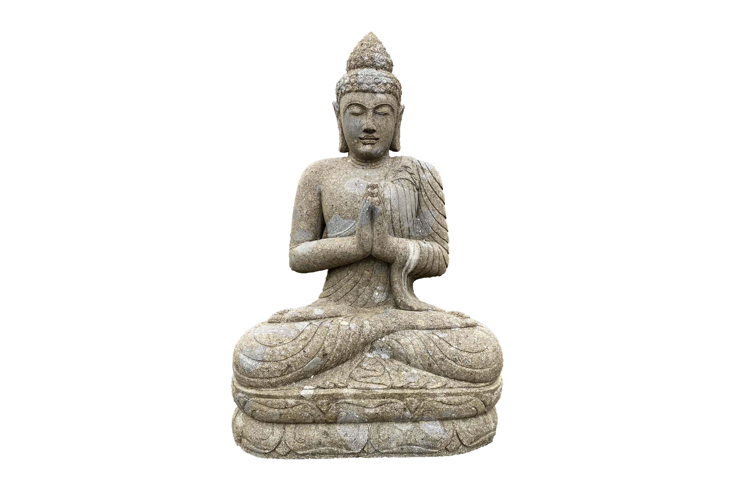 Buddha sitzend, indisch, Naturstein