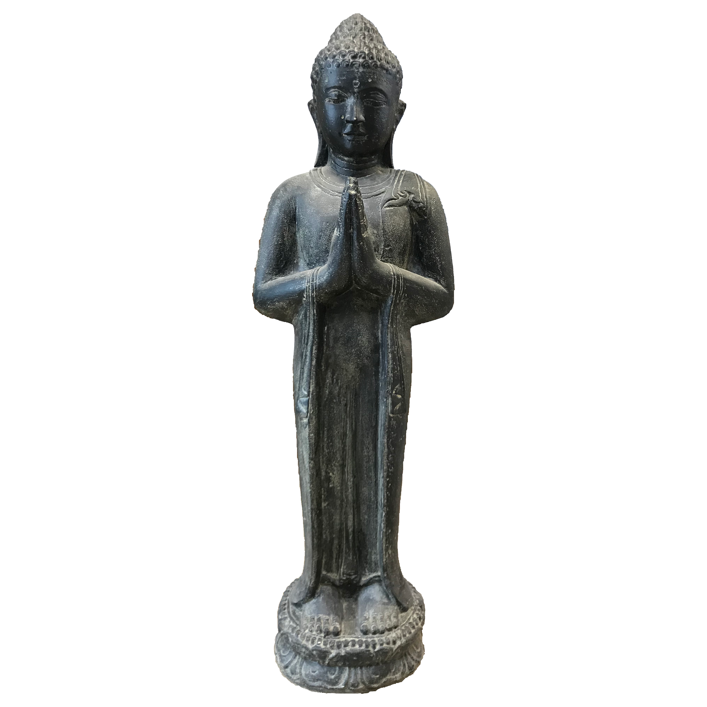 Buddha stehend, Steinguss