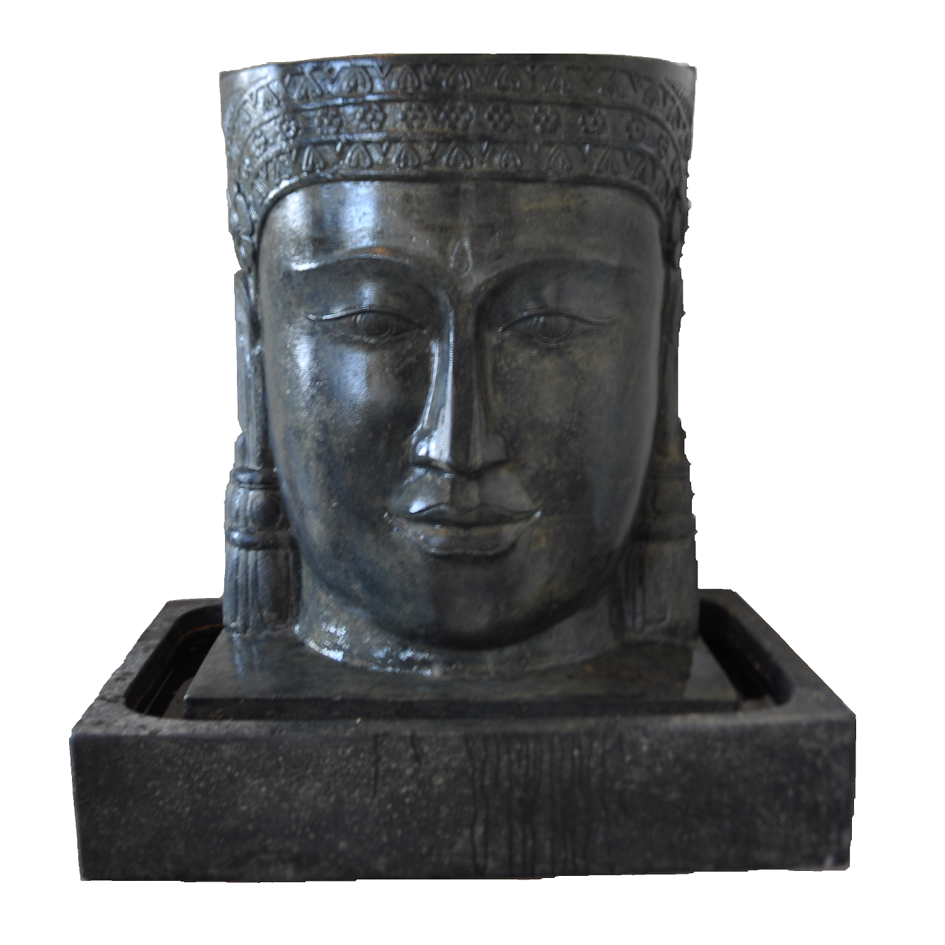 Wasserspiel Khmer Kopf, Steinguss*